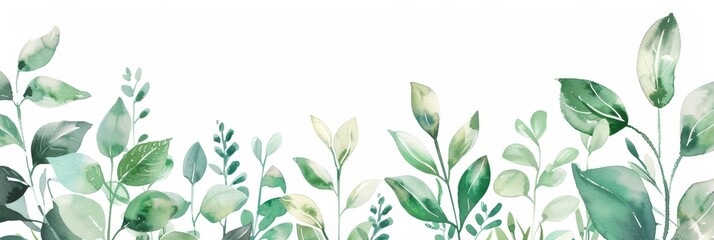 Wall Mural - Beautiful Watercolor Plant Illustration for Natural Wallpaper Generative AI