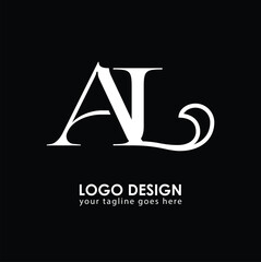 Wall Mural - AL AL Logo Design, Creative Minimal Letter AL AL Monogram