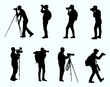 © Pro Silhouettes - Photographer silhouette. set of photographer in different poses.