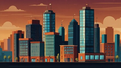 commerce city business background illustration economy growth