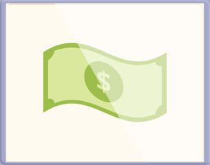 Poster - Simplified flat design graphic of a us dollar bill, perfect for financial themes