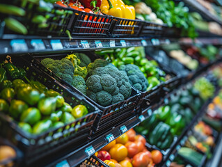 Wall Mural - Various Fresh Vegetables in a Supermarket