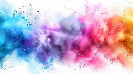 Poster - Vivid abstract background with vibrant colors, a mixture of blue, purple, pink, and orange hues, creating a dynamic and energetic visual effect.