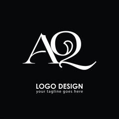 Wall Mural - AQ AQ Logo Design, Creative Minimal Letter AQ AQ Monogram