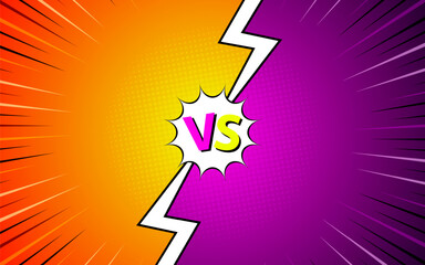 cartoon comic background fight versus comic book colorful competition poster with halftone elements.