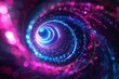 © PrusarooYakk - Colorful swirling vortex of light particles creating a hypnotic and futuristic tunnel effect with vibrant pink and blue hues.