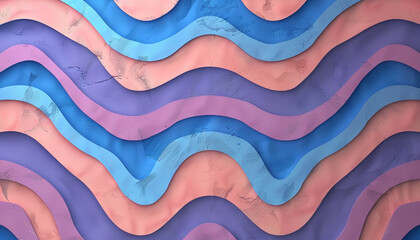 Poster - Wavy abstract colorful 3d textured background with blue pink and purple colors