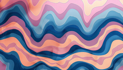Poster - Abstract multicolored wavy lines pattern vibrant graphic background