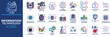 © ARTMAXX - Information Technology icon set. Containing cloud computing, cyber-security, encrypted-data, data analytics, internet, customer-service, network security and more. Solid vector icons collection