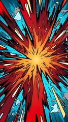 Wall Mural - An abstract background with bold, comic book designs.
