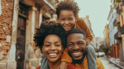 Wall Mural - Happy African American family. 