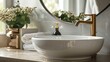 © ThisDesign - front of the sink, highlighting the elegance and simplicity of the design. generative ai