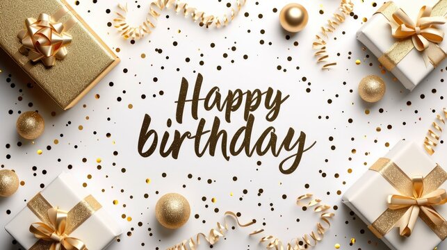 Festive joy: a heartwarming greeting card adorned with the text happy birthday, radiating celebratory cheer and warm wishes, perfect for expressing love and joy on this special occasion.