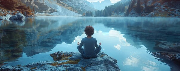 person meditating in a peaceful setting, finding inner calm and serenity.