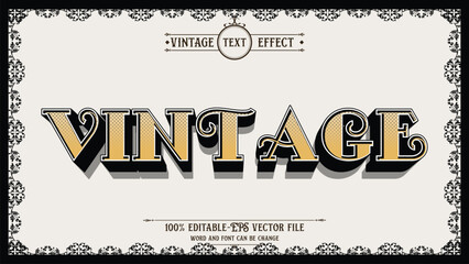 Wall Mural - Vintage western style 3d editable vector text effect