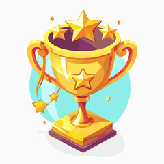 vector winner cup on white background .Generative AI