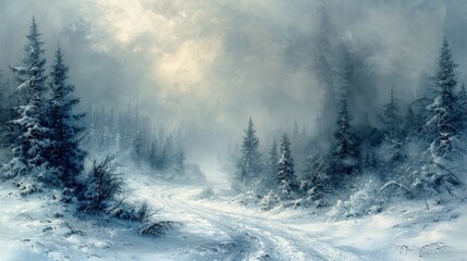 Canvas Print - snow storm