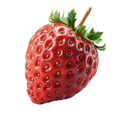 Sticker - A ripe strawberry, extracted from the background, isolated with no background. Concept of berry goodness. Generative Ai.