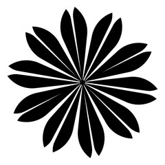 Wall Mural - a simple black flower isolated on a transparent background - vector flower icon - decorative floral 