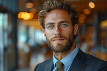 Aufkleber - a professional portrait reflecting the ambition and drive of a rising star in the business world. co