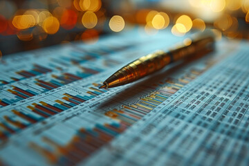 Poster - A financial report presentation demonstrating the company's performance and profitability. Concept of financial management and analysis in business. Generative Ai.
