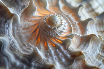 Poster - A macro view of a textured seashell