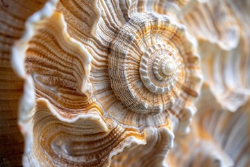 Poster - A macro view of a textured seashell
