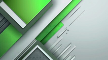Wall Mural - green and white metallic arrow direction geometric design, Abstract modern futuristic technology background