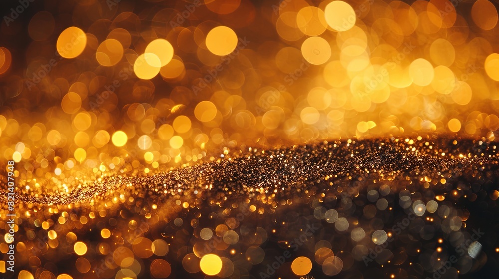 golden particles bokeh abstract background with shining gold Floating ...