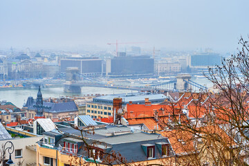 Canvas Print - The view from the Fisherman's Bastion, Budapest, Hungary