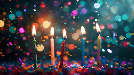 'confetti.. birthday lights bokeh candles multicolored background confetti .candles candle many-coloured light dark wallpaper celebration party festive colourful joyf 