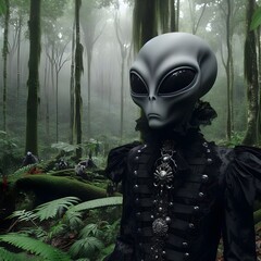 Wall Mural - the alien in the forest