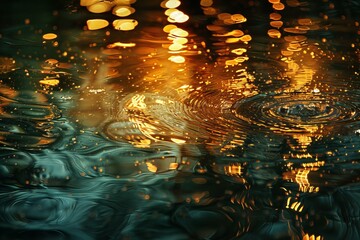 Poster - Golden Reflections on Water