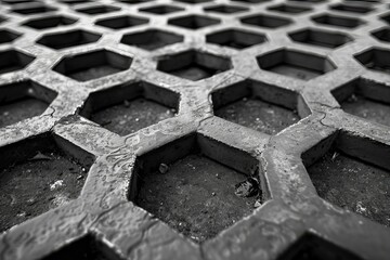 Sticker - Hexagonal Patterned Metal Surface