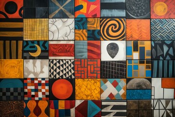 Sticker - Abstract Geometric Patterned Art Tiles