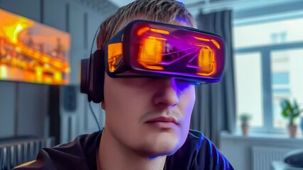 Poster - The engineer uses VR glasses to solve work problems