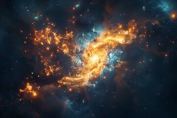 Wall Mural - Fiery Cosmic Nebula