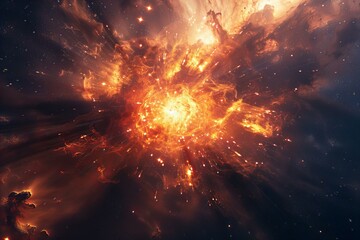 Wall Mural - Stellar Explosion in Deep Space