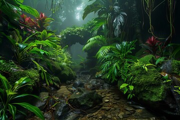 Poster - Lush Tropical Jungle Path