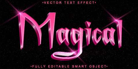 Canvas Print - Purple Magical Vector Fully Editable Smart Object Text Effect