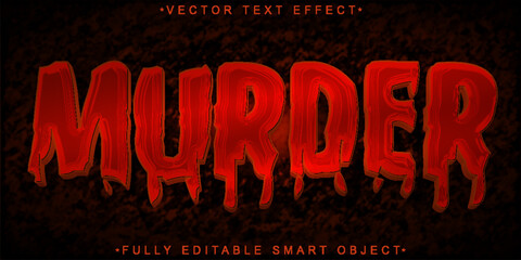 Poster - Red Blood Murder Vector Fully Editable Smart Object Text Effect