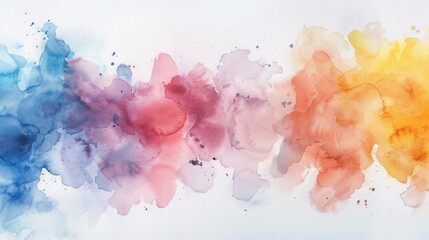 Wall Mural - watercolor background with colorful ink splash. watercolor background templates