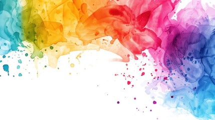 Wall Mural - watercolor background with colorful ink splash. watercolor background templates