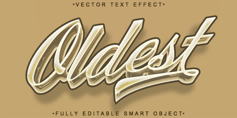 Poster - Brown Oldest Vector Fully Editable Smart Object Text Effect