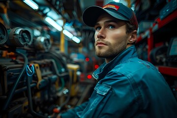 Dedicated technician maintaining heavy machinery for safe and efficient construction operations