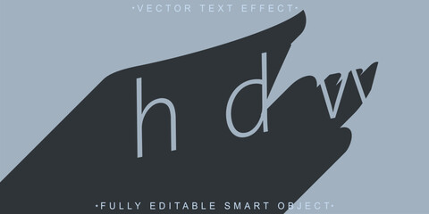 Canvas Print - Blue Shadow Vector Fully Editable Smart Object Text Effect