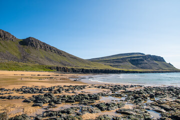 Wall Mural - Raudasandur beach in the westfjords of Iceland