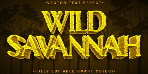 Poster - Yellow Horror Wild Savannah Vector Fully Editable Smart Object Text Effect