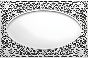 Wall Mural - Islamic Arabic Arabesque Ornament Border Luxury Abstract White Background with Copy Space for Text