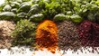 © JovialFox - fresh spices herbs isolated aromatic basil bunch cilantro close closeup cooking cookery diet favor food garnish green healthy herbal herbalism herb ingredient lavandula leaf medicative mint mix'